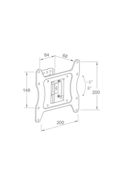 Well TVS-LCD-TLA43-WL Adjustable Wall Mount for 13"-43" TVs, Black Steel
