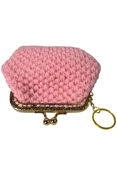 Uretti - Öznur 7392 8169 Hand Knitted Pink Color Mini Coin Purse