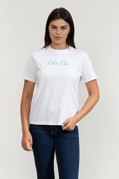 Calvin Klein Women's White T-Shirt Lv047C854G Yaa