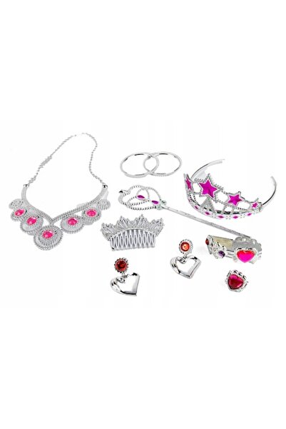 OEM Set de bijuterii pentru fete, accesorii prințesă, argintiu/roz, 3 ani+