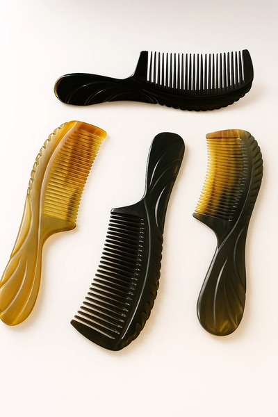 Sorendy Kt-120 Natural Ox Horn Handle Bone Comb 18 cm Medium Size for Straight Hair