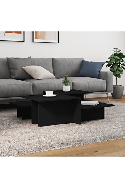 vidaxl Coffee Tables 2 pcs Black Engineered Wood