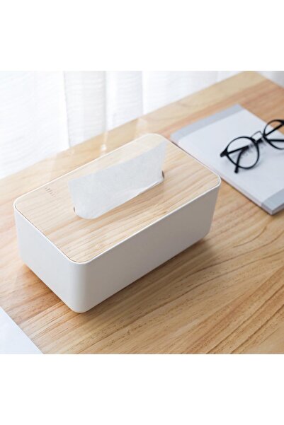 vesta life Bamboo Lid Napkin Holder Presentation Holder Decorative Desktop Organizer Napkin Box |   21 X 13 X 9 cm