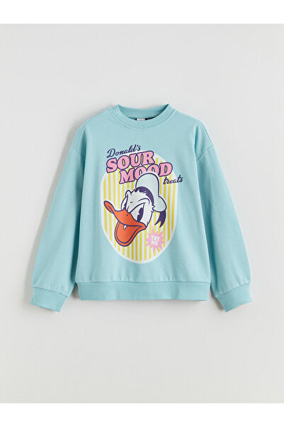 LC Waikiki Плюс нова сезонна велосипедна блуза с принт на Доналд Дък за момичета