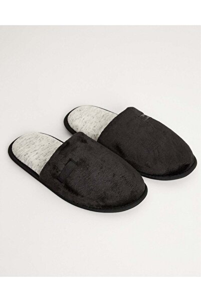 Chirpy Men's Winter Warm Black Gray Soft Sole House Slippers -Brookyln