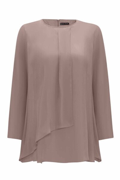 MISS DALIDA Ön Kısmı Hareketli Kesim Cupro Vizon Tunik