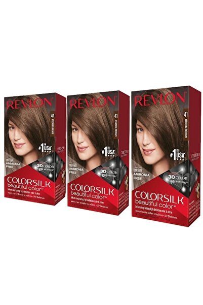 Revlon Pachet Promotional Vopsea Par Colorsilk 41 Medium Brown, 3 bucati