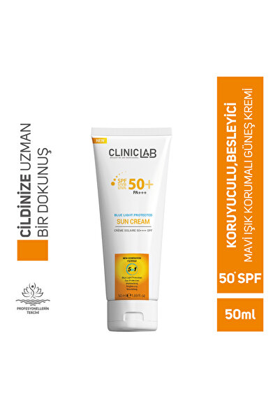Cliniclab 50+Spf Koruyucu Güneş Kremi 50 mL ( Yeni nesil filtre ve Mavi ışık ...