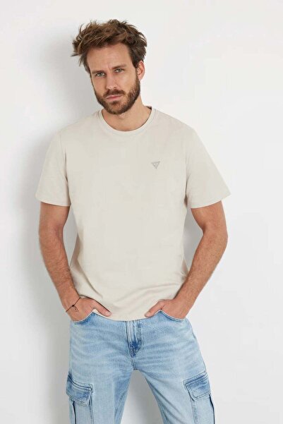 Guess tricou casual cu logo triunghiular