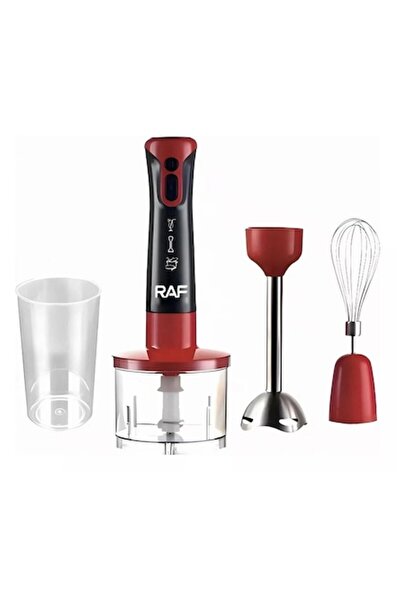 raf Vertical 4-in-1 Hand Blender, 600W, 600ml & 500ml, Stainless Steel Blades, 2 Speeds, Red-Black