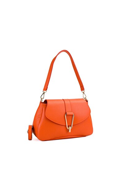 Posete Fagaras Poșetă Emily din piele - portocalie, 1 compartiment, 2 buzunar...