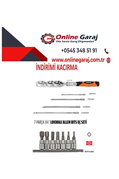 Rico 1/4 Uzatmalı Cırcır Kolu Alyan Lokma Seti Uzatma Kol