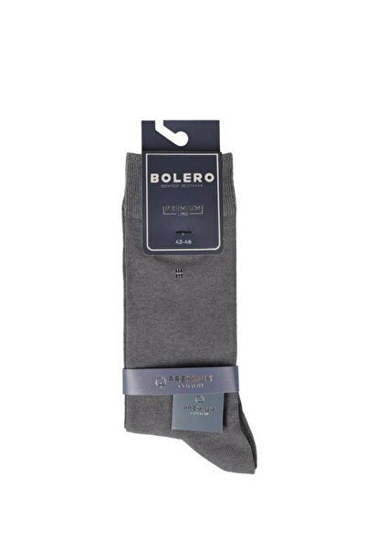Bolero Erkek Dikişsiz Premium Kare Desen Pamuk Soket Çorap Füme