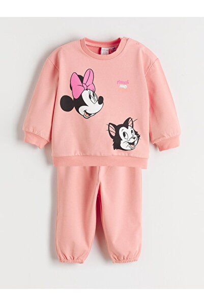 LC Waikiki سترة وبنطلون رياضي للأطفال من LCW Baby Minnie Mouse مطبوع