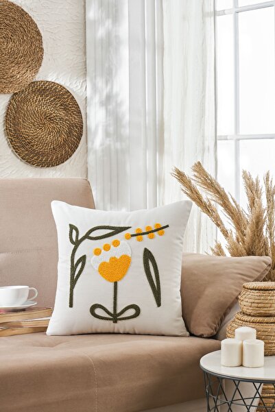 ALE HOME غطاء وسادة زهرة صفراء