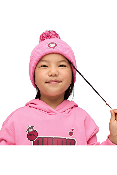 Puma Hat X Hkfr Mid Crown Pom Beanie Jr Pos, Pink, Kids