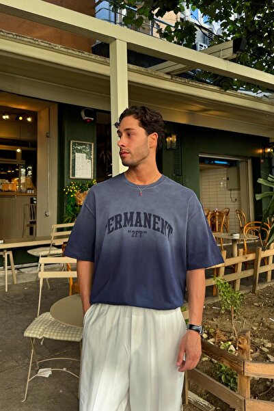 Flaw Wear Permanent Baskılı Tişört Lacivert