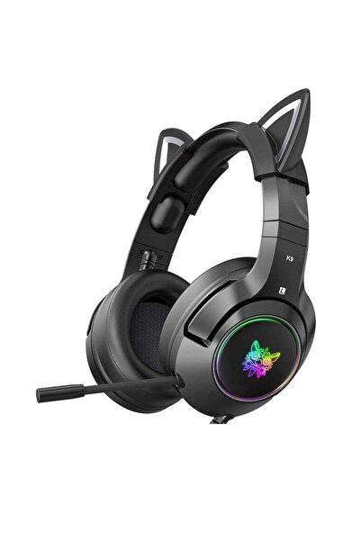 COOYA Gaming Headset with Detachable Cat Ears Compatible , RGB Backlight and Noise Cancelling Microphone