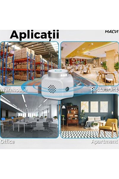 MACVI ® Ultrasonic Pest Repeller, 360° Coverage, Dual Ultrasound, 120 m², Safe for Pets, White