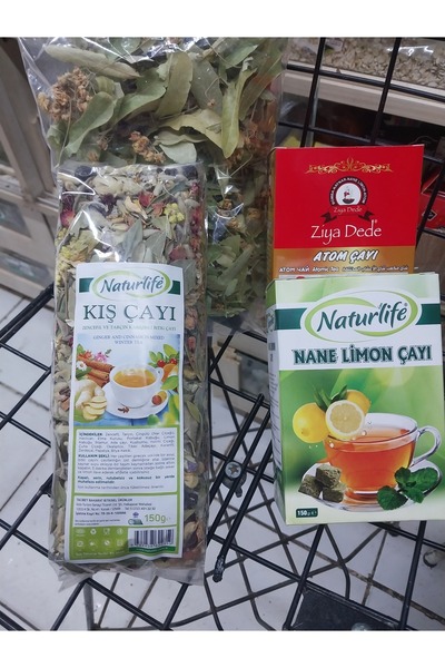 Naturlife Kış Çayı seti 50GR Ihlamur+ATOM çayı 1 pkt+Nane limon çayı 1 pkt+Kı...