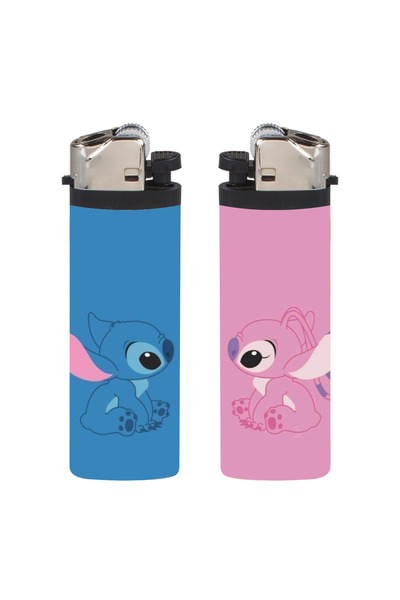 SARANG 2'li Çakmak - Stitch & Angel Kaplamalı Klasik Çakmak