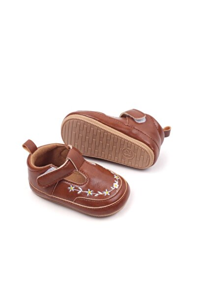 BebeNou Pantofi maro cu broderie florală chbmb4001-1-va12