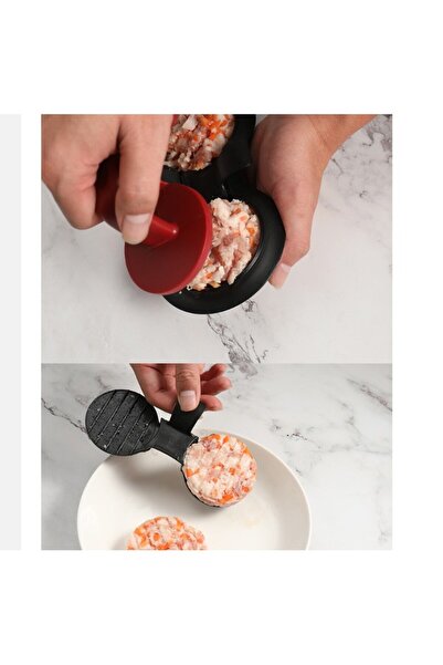 Flippy Double Hamburger Press 2 In 1, Shape and Press, With Handle, ABS Material, 20x10 cm, 140 g, Black