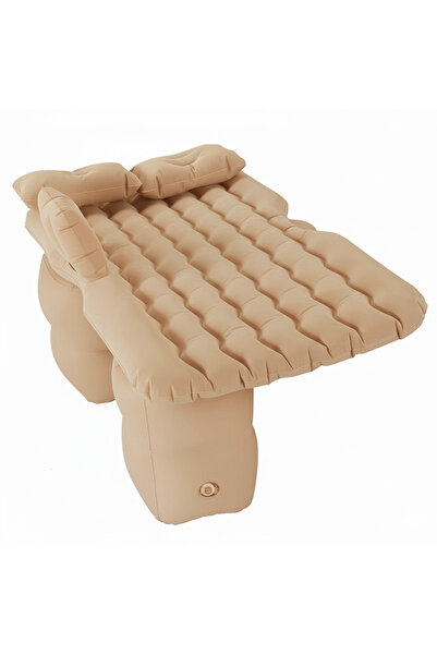 Ella Home Saltea gonflabilă auto pentru bancheta din spate bej 130×80×12cm