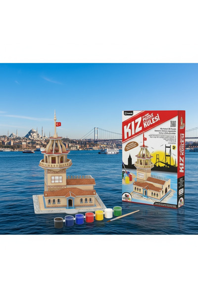 TOTTERİQ 3D Boyama Puzzle Kız Kulesi Maketi - Kendin Yap & Sanatsal Hobi Seti...