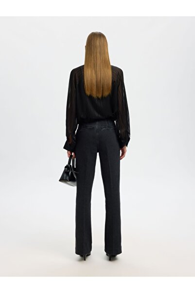 SELECTED Langarmhemd Durchscheinendes