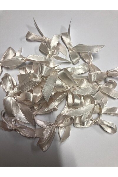 Organizasyon Pazarı White Premium Bow Satin Ribbon 10mm 50 Pieces Balloon Decoration Gift Ornament Cake Decoration Bundle Dowry