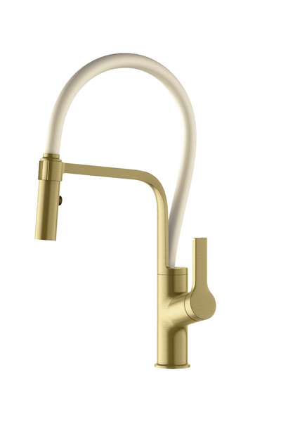 SanDonna Andra gold-white flexible kitchen faucet