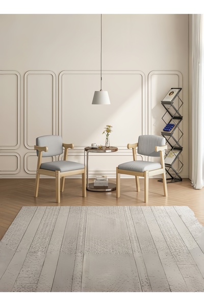 Venpara 2 pcs Dining Chair - Modern Solid-Wood Padded Armchair for Office, Kitchen, Living Room