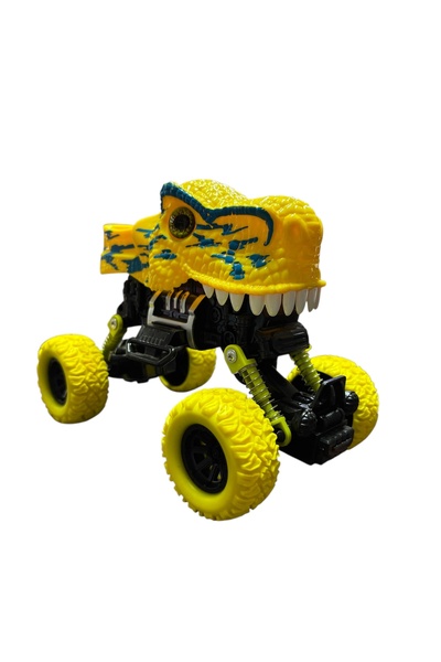 Prlk toys عربة إنقاذ ذات أقدام كبيرة على شكل ديناصور باللون الأصفر