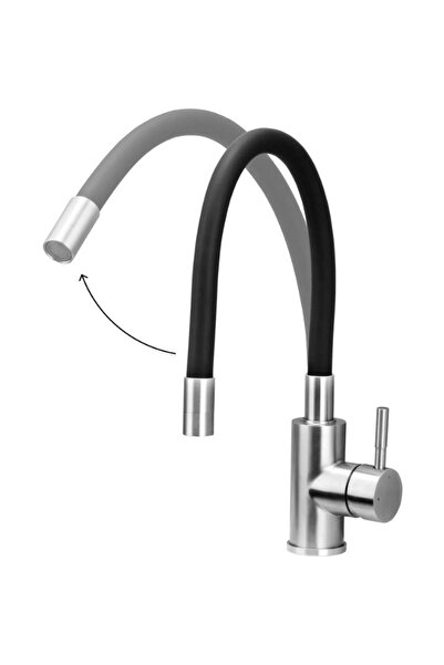 SanDonna Baterie de bucatarie LOLA negru satin flexibila