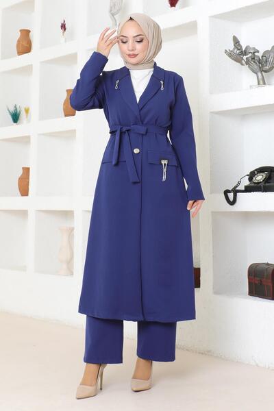 Missvalle Zipper Detailed Suit Indigo 19201