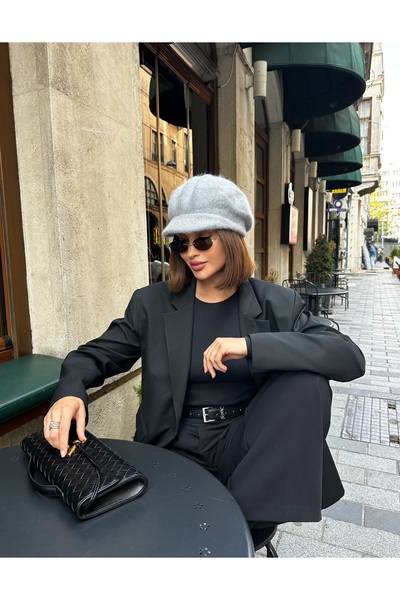 LAGRANZE Women's Angora Baretta Hat