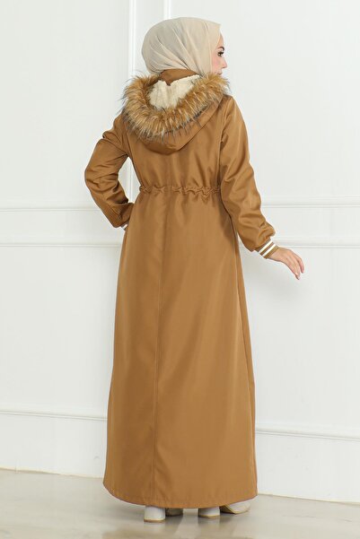 Missvalle Beli Ribbed Lace-Up Coat Brown 19215