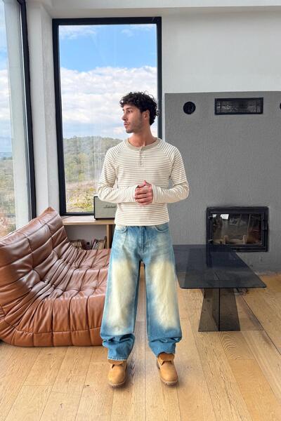 Flaw Wear Buttoned Striped T-Shirt