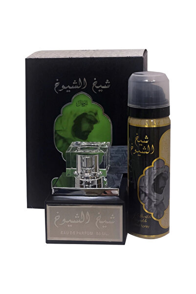 lattafa Sheikh Shuyukh Set, 50 ml Eau de Parfum with 50 ml Deodorant, Men