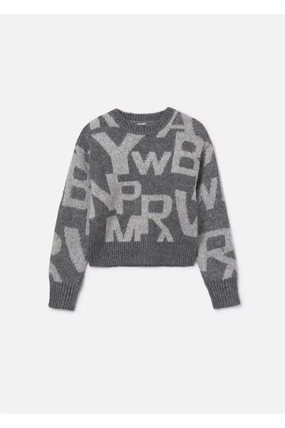 MAYORAL Girl's Jacquard Sweater Gray 7316