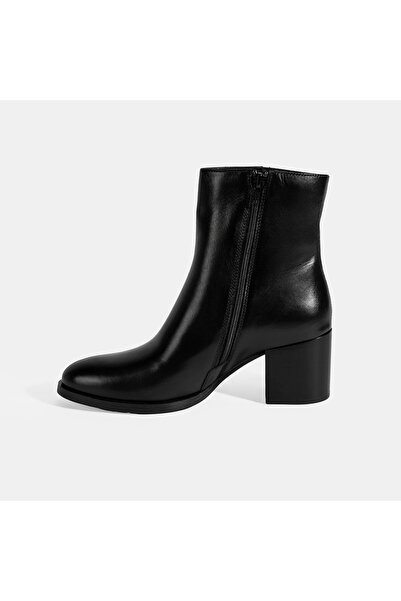 Desa Kadın Siyah Kalın Topuklu Deri Bot