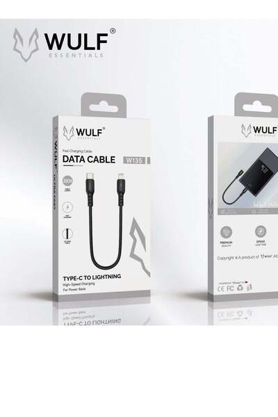 Wulf Essentials كابل بيانات W135 بطول 30 سم من النوع C إلى Lightning للشحن ال...