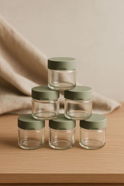 CKM silikon 6 Adet 41 ML Cam Bebek Mama Taşıma Saklama Kabı Sızdırmaz Mit Yeşil