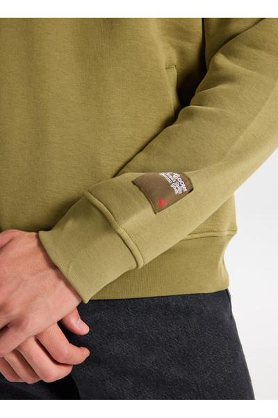 Lee Cooper Hooded Collar Light Khaki Men's Sweatshirt 261 Lcm 241071 Nathan A. Haki̇