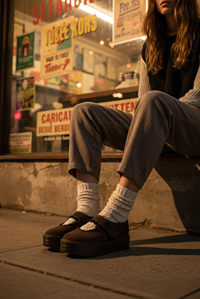 Zerenyus Μπότες Bea Mary Premium με καφέ σουέντ με καπάκι