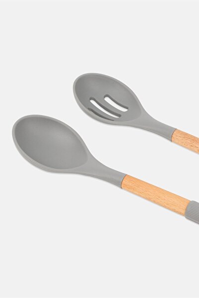 Mario Lopez 2 Pieces Cooking Spatula Set, Grey