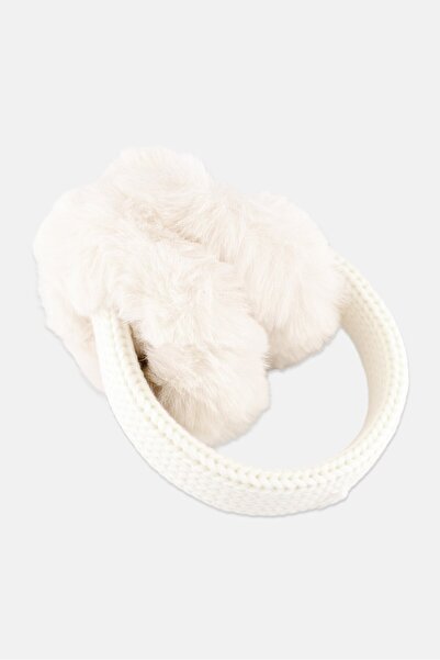 Michael Kors Women Short Solid Faux Fur Earmuff, White