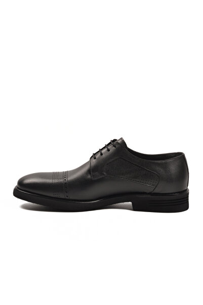 Fosco Black Genuine Leather Lace-Up Men's Classic Shoes 3255 m