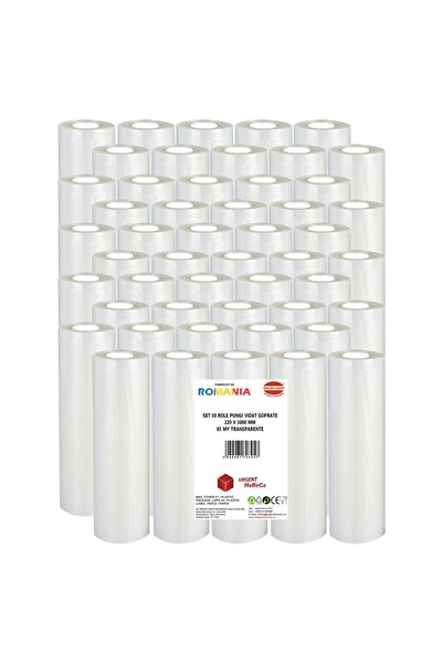 Urgent Horeca Set 50 role pungi vidat gofrate, dimensiuni 220x5000 mm, grosime 85 microni, preparare Sous Vide